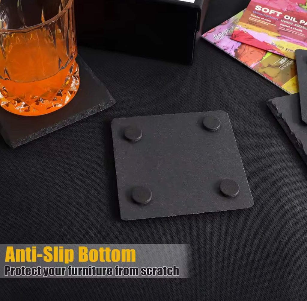 Custom Engraved Slate Coasters – Personalized Designs
