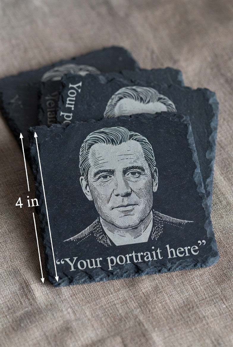 Custom Engraved Slate Coaster – Your Photo, Logo, or Design