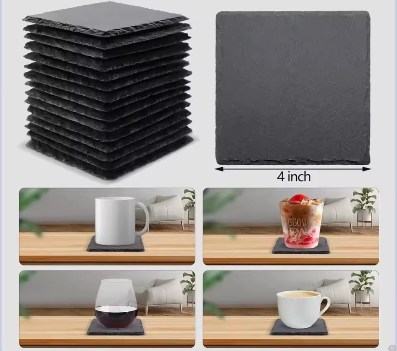 Custom Engraved Slate Coasters – Personalized Designs