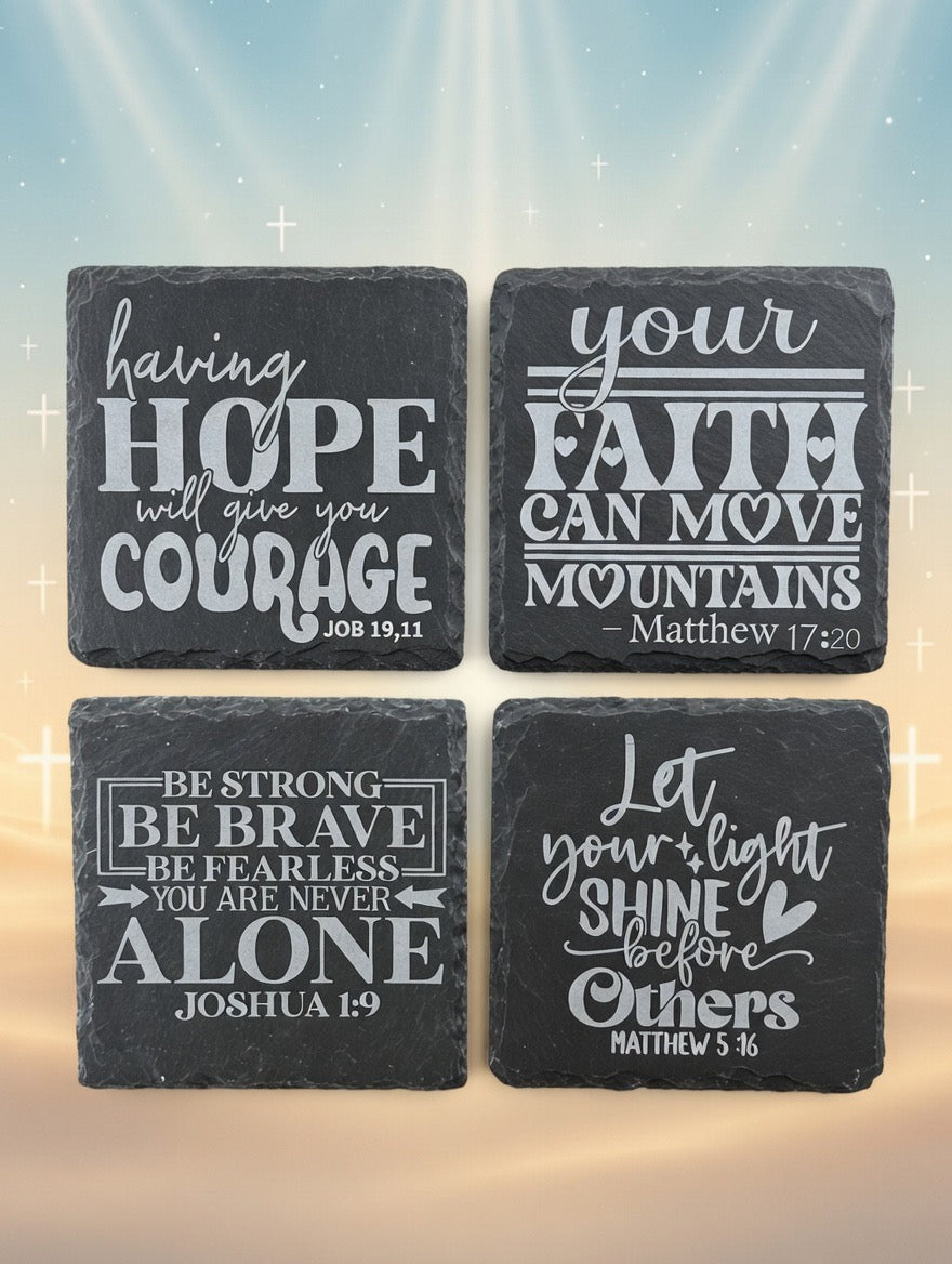 Custom Engraved Slate Coasters – Personalized Designs