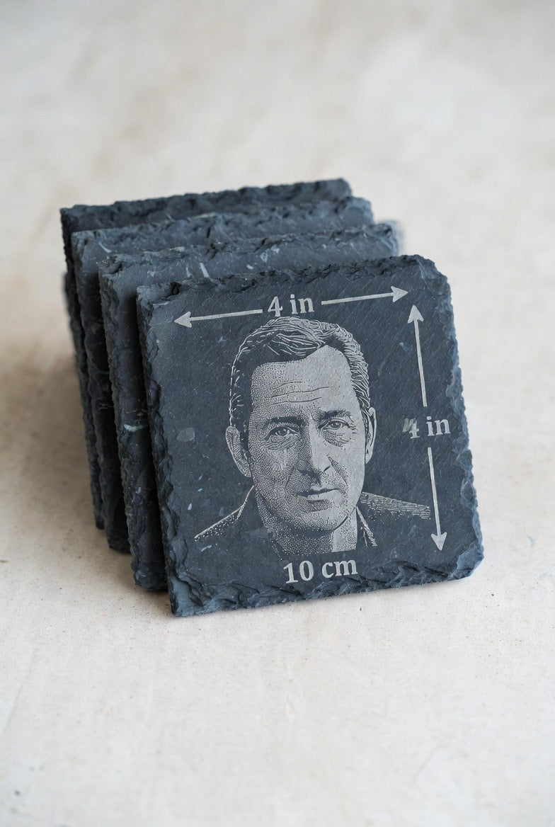 Custom Engraved Slate Coaster – Your Photo, Logo, or Design